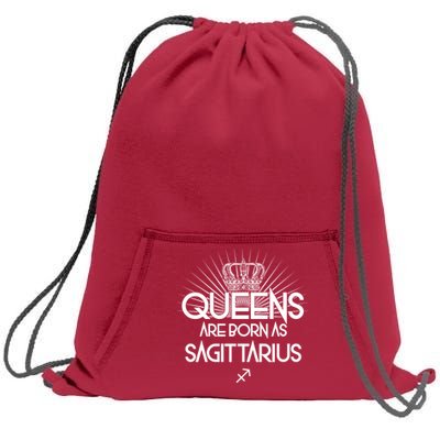 Queens Are Born As Sagittarius Sweatshirt Cinch Pack Bag