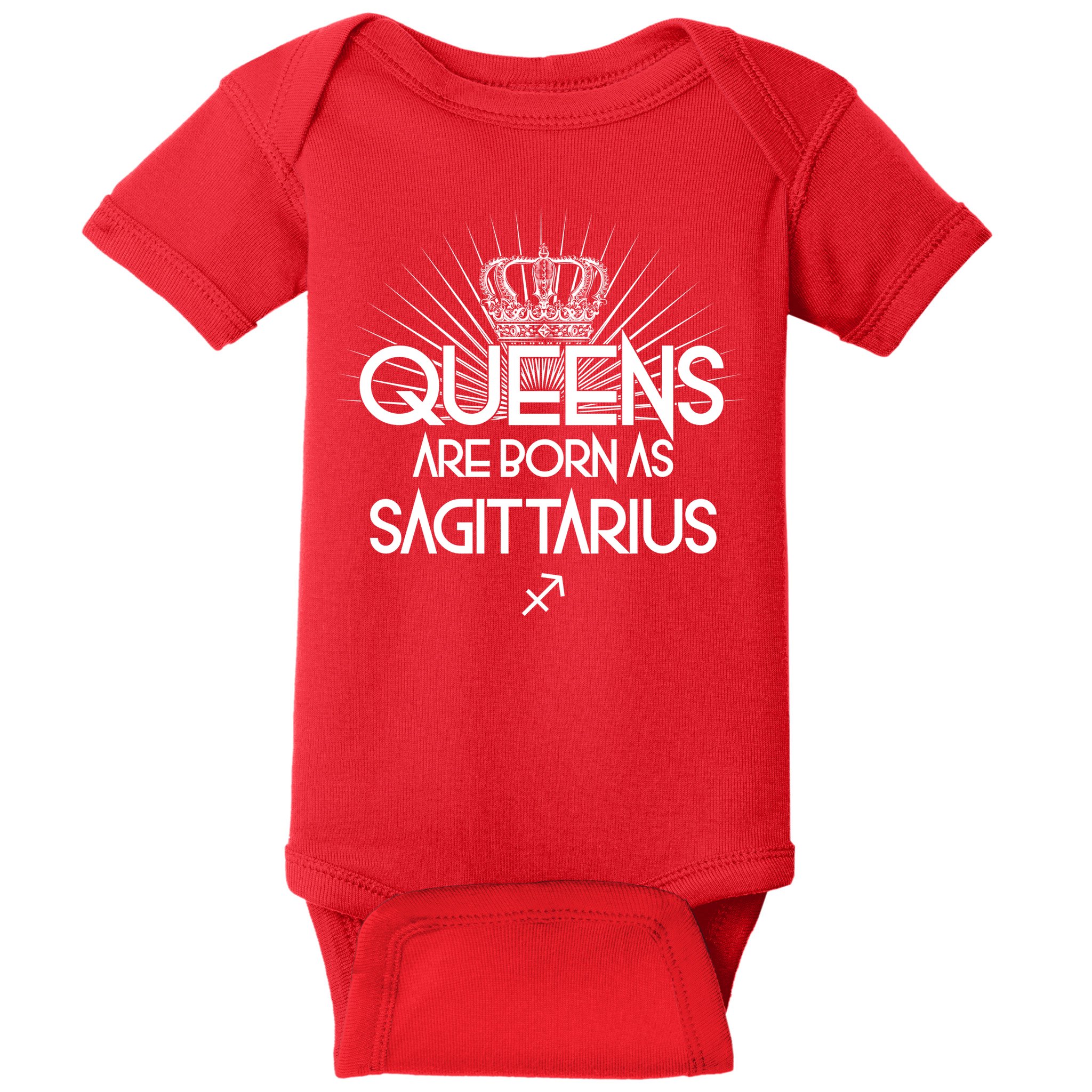 Queens Are Born As Sagittarius Baby Bodysuit