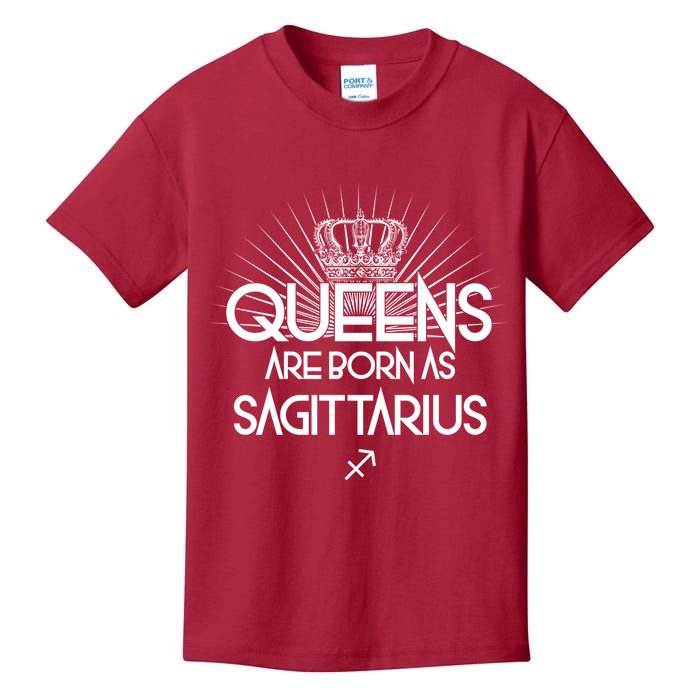 Queens Are Born As Sagittarius Kids T-Shirt