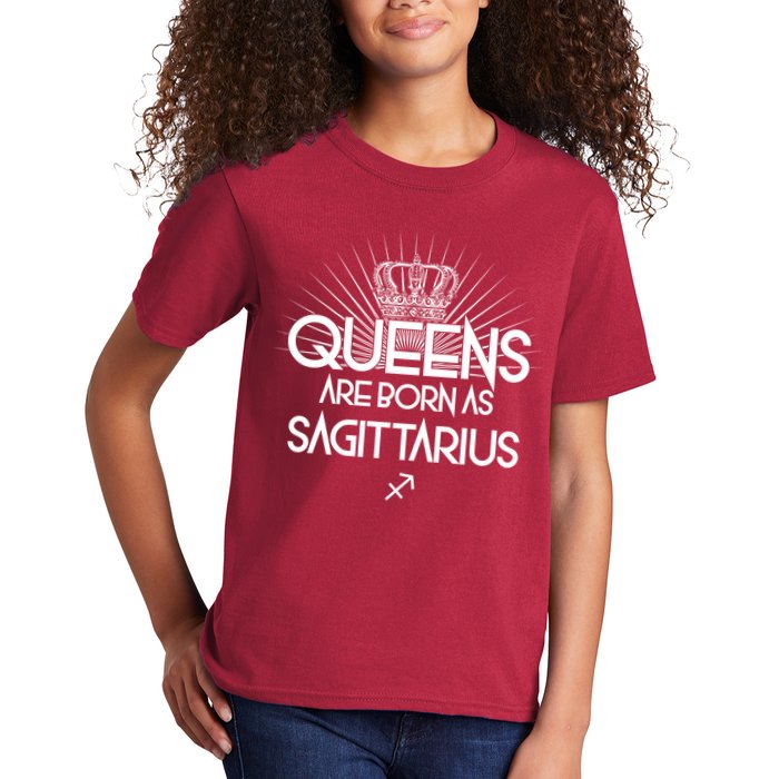 Queens Are Born As Sagittarius Kids T-Shirt