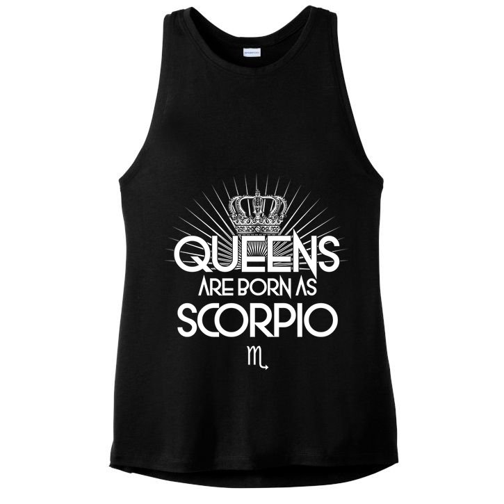 Queens Are Born As Scorpio Ladies PosiCharge Tri-Blend Wicking Tank