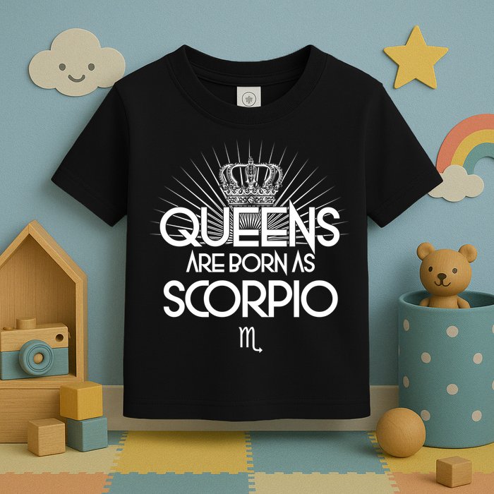 Queens Are Born As Scorpio Toddler T-Shirt