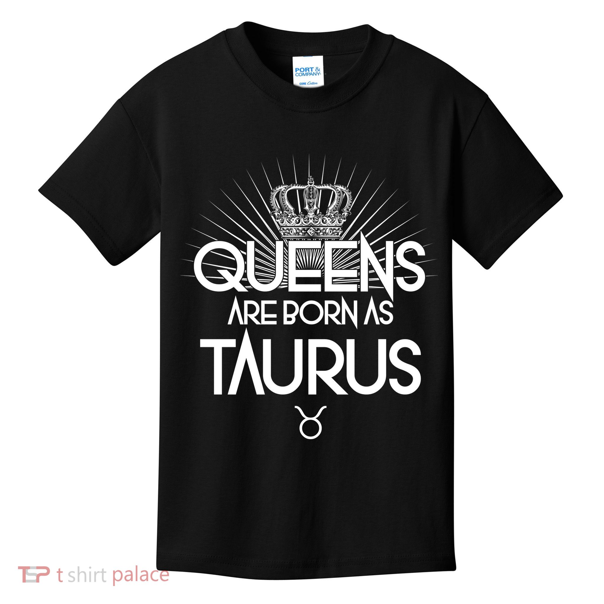 Queens Are Born As Taurus Kids T-Shirt