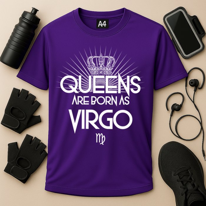 Queens Are Born As Virgo Performance Shirt