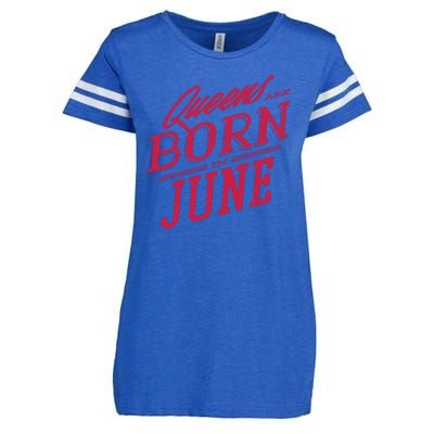 Queens Are Born In June Enza Ladies Jersey Football T-Shirt