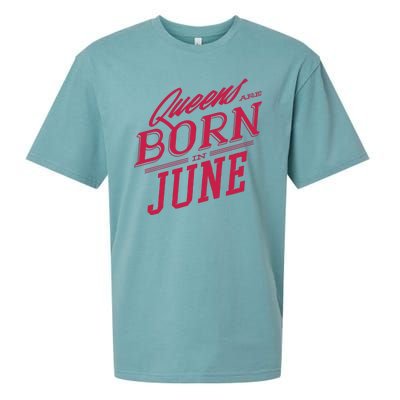 Queens Are Born In June Sueded Cloud Jersey T-Shirt