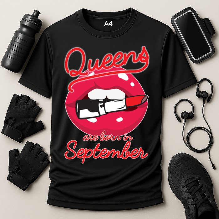 Queens Are Born in September Lipstick Cooling Performance Crew T-Shirt