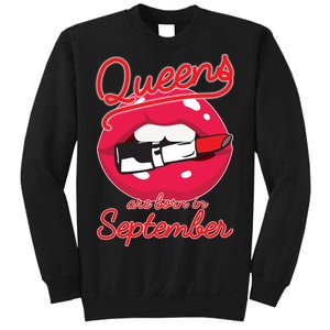 Queens Are Born in September Lipstick Sweatshirt