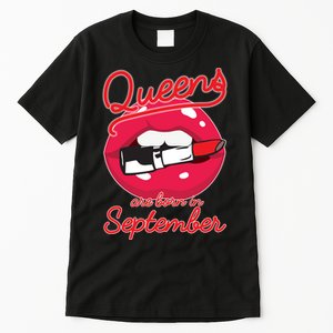 Queens Are Born in September Lipstick Tall T-Shirt