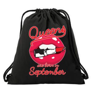 Queens Are Born in September Lipstick Drawstring Bag