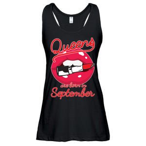 Queens Are Born in September Lipstick Ladies Essential Flowy Tank