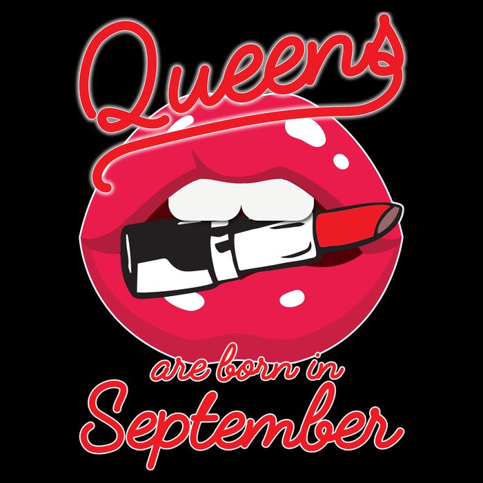 Queens Are Born in September Lipstick Premium T-Shirt