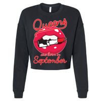 Queens Are Born in September Lipstick Cropped Pullover Crew