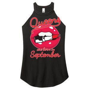 Queens Are Born in September Lipstick Women's Perfect Tri Rocker Tank