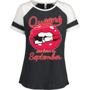 Queens Are Born in September Lipstick Enza Ladies Jersey Colorblock Tee