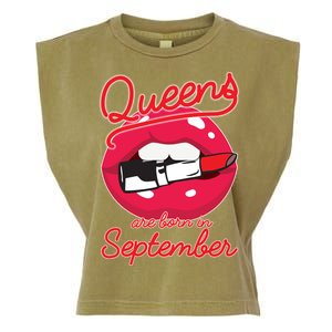 Queens Are Born in September Lipstick Garment-Dyed Women's Muscle Tee