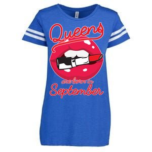 Queens Are Born in September Lipstick Enza Ladies Jersey Football T-Shirt