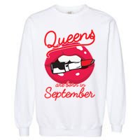 Queens Are Born in September Lipstick Garment-Dyed Sweatshirt