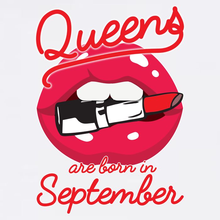 Queens Are Born in September Lipstick Garment-Dyed Sweatshirt