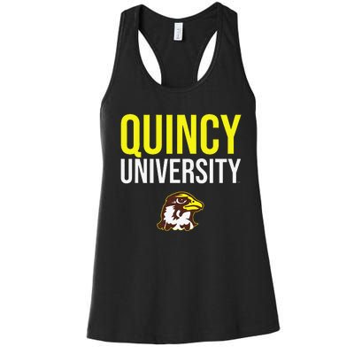 Quincy University Hawks Stacked Women's Racerback Tank