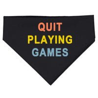 Quit Playing Games USA-Made Doggie Bandana