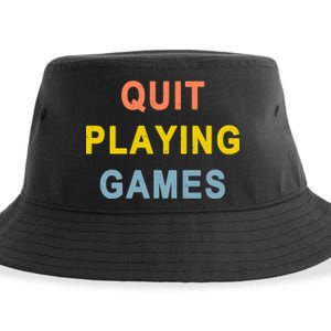 Quit Playing Games Sustainable Bucket Hat