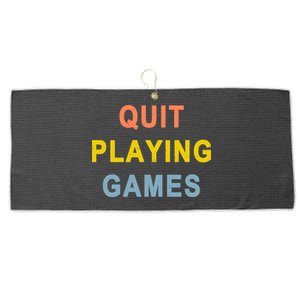 Quit Playing Games Large Microfiber Waffle Golf Towel