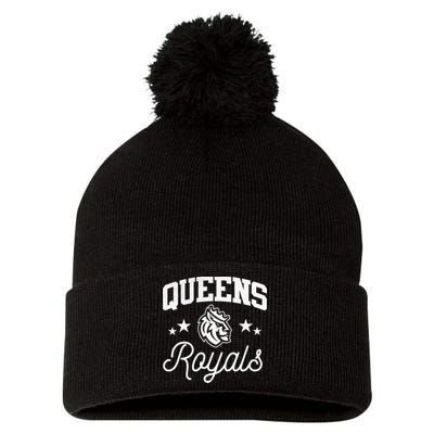 Queens University Of Charlotte Royals Logo Pom Pom 12in Knit Beanie