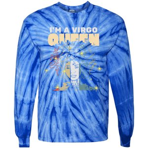 Queen Virgo August September Bday Cute Gift Tie-Dye Long Sleeve Shirt