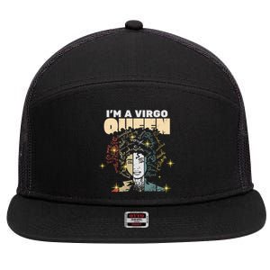 Queen Virgo August September Bday Meaningful Gift 7 Panel Mesh Trucker Snapback Hat