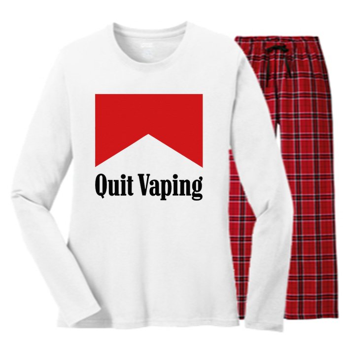 Quit Vaping Be A Man Women's Long Sleeve Flannel Pajama Set 