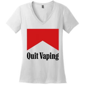 Quit Vaping Be A Man Women's V-Neck T-Shirt