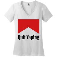 Quit Vaping Be A Man Women's V-Neck T-Shirt