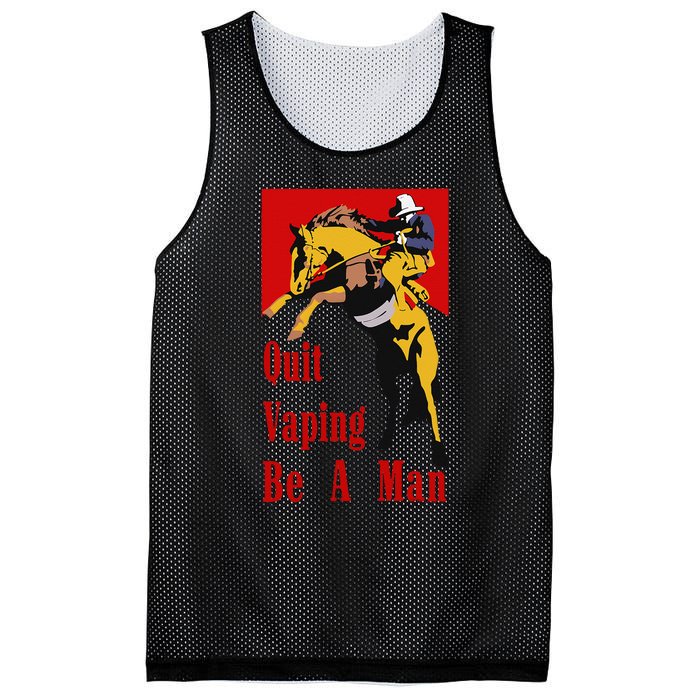 Quit Vaping Be A Man Vintage Retro Quit Vaping Be A Man Mesh Reversible Basketball Jersey Tank