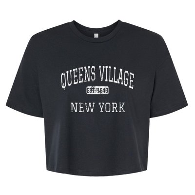 Queens Village New York Queens Ny Vintage Bella+Canvas Jersey Crop Tee