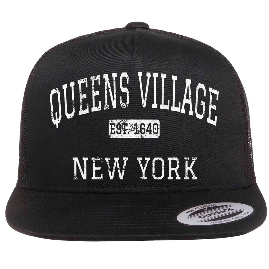 Queens Village New York Queens Ny Vintage Flat Bill Trucker Hat