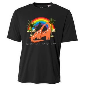 Queer Was Always Here Cute LGBT Gay Dinosaurs Cooling Performance Crew T-Shirt