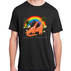 Queer Was Always Here Cute LGBT Gay Dinosaurs Adult ChromaSoft Performance T-Shirt