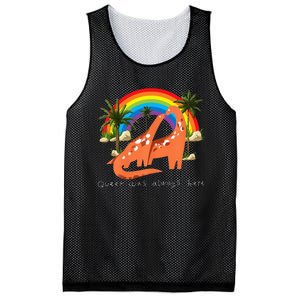 Queer Was Always Here Cute LGBT Gay Dinosaurs Mesh Reversible Basketball Jersey Tank