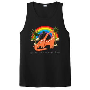 Queer Was Always Here Cute LGBT Gay Dinosaurs PosiCharge Competitor Tank