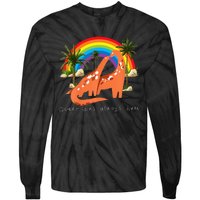 Queer Was Always Here Cute LGBT Gay Dinosaurs Tie-Dye Long Sleeve Shirt