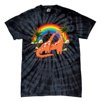 Queer Was Always Here Cute LGBT Gay Dinosaurs Tie-Dye T-Shirt