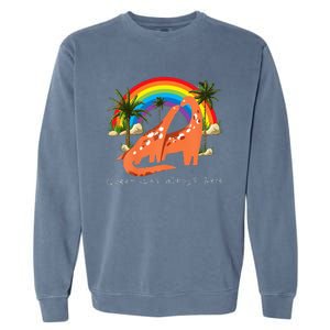 Queer Was Always Here Cute LGBT Gay Dinosaurs Garment-Dyed Sweatshirt