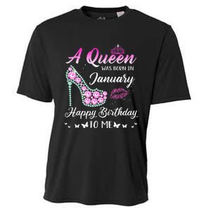 Queen was born in January Cute Funny Happy Birthday Gifts Cooling Performance Crew T-Shirt