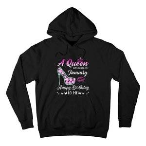 Queen was born in January Cute Funny Happy Birthday Gifts Hoodie