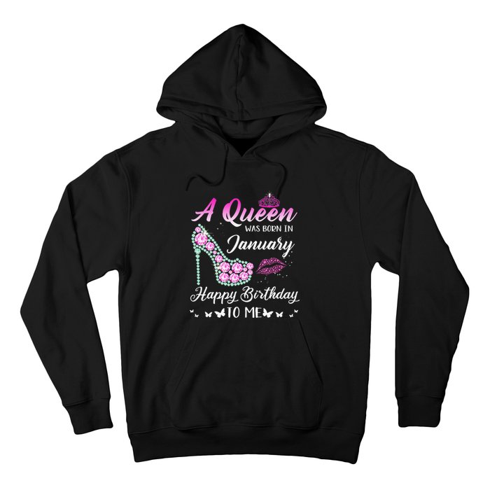 Queen was born in January Cute Funny Happy Birthday Gifts Hoodie