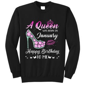 Queen was born in January Cute Funny Happy Birthday Gifts Sweatshirt