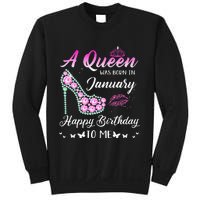 Queen was born in January Cute Funny Happy Birthday Gifts Sweatshirt