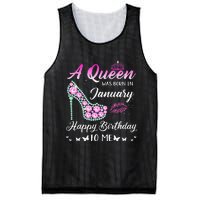 Queen was born in January Cute Funny Happy Birthday Gifts Mesh Reversible Basketball Jersey Tank