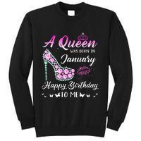 Queen was born in January Cute Funny Happy Birthday Gifts Tall Sweatshirt